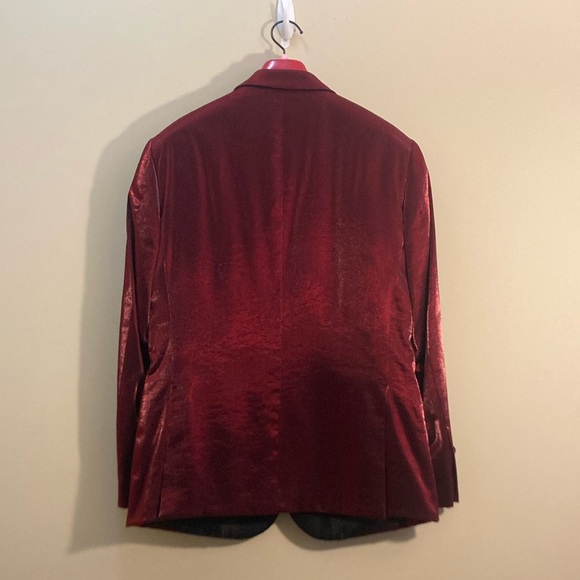 Vintage Velvet Red Tuxedo Prom Suit - Picture 5 of 5